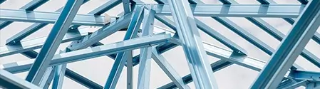 steel frame of a roof
