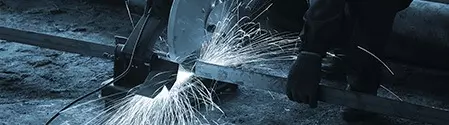 cutting a steel beam to length